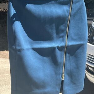 J.Crew Smokey Blue Pencil Skirt with front Accent Zipper- NWT